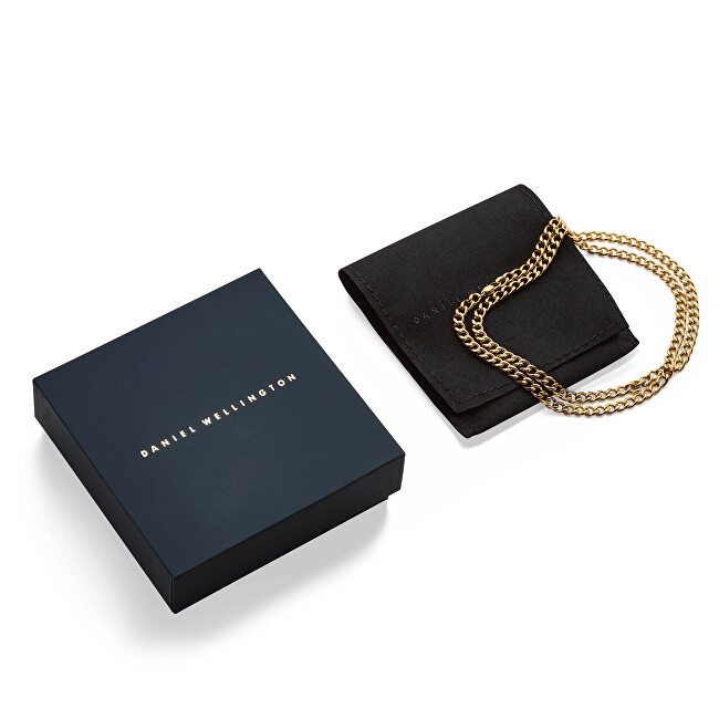 Daniel Wellington Pozlacený unisex náhrdelník z oceli Ellipse DW00402102 45 cm