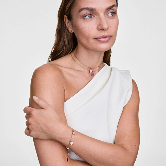 Daniel Wellington Romantický pozlacený přívěsek s perletí Mother of Pearl DW00401479