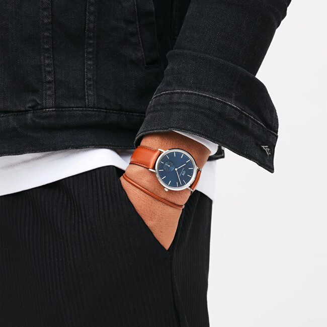 Daniel Wellington Slušivý hnědý kožený náramek St Mawes Perfect Pair DW0040071