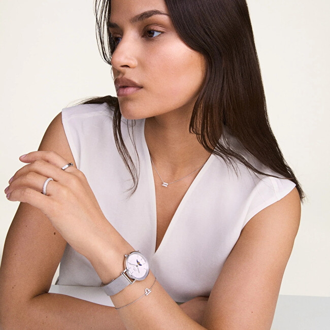 Daniel Wellington Slušivý ocelový náhrdelník znamení Vodnář Crystal Zodiac DW00400953