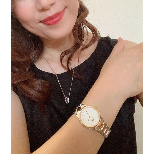 Daniel Wellington Stylový bronzový náhrdelník s kruhovým přívěskem Emalie DW00400153