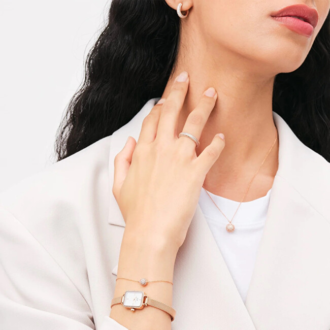 Daniel Wellington Stylový bronzový náramek se třpytivou kuličkou Pavé DW00400626
