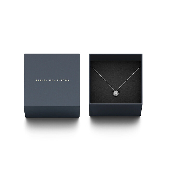 Daniel Wellington Stylový ocelový náhrdelník se třpytivou kuličkou Pavé DW00400655