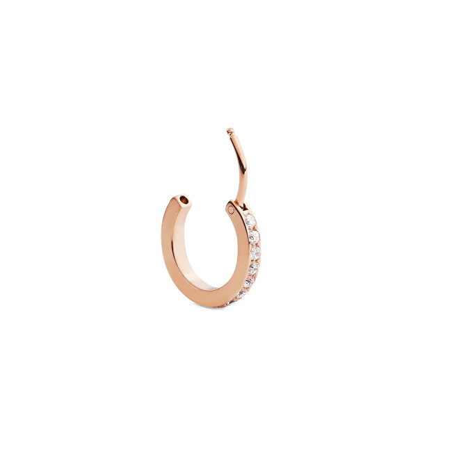Daniel Wellington Trblietavá bronzová single náušnice s kryštálmi DW00400861 ružové zlato, číra