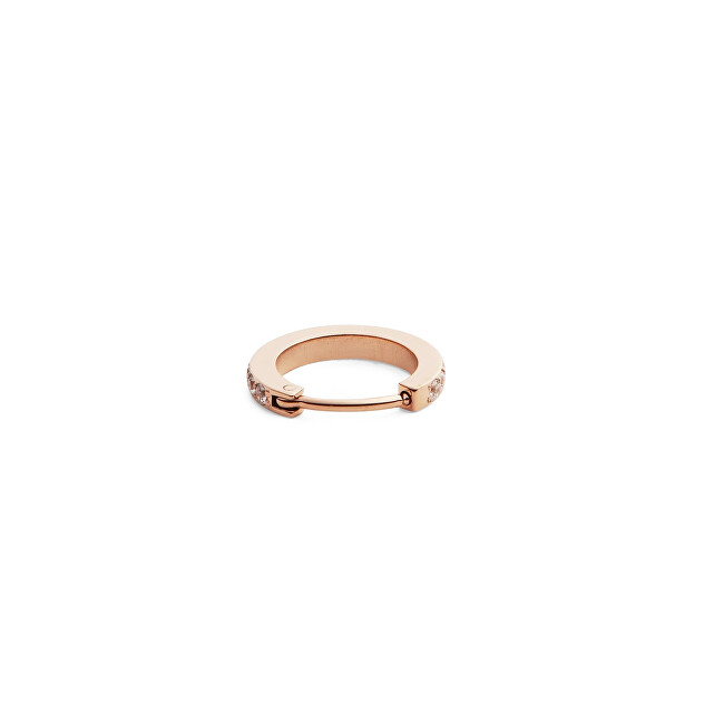 Daniel Wellington Trblietavá bronzová single náušnice s kryštálmi DW00400861 ružové zlato, číra