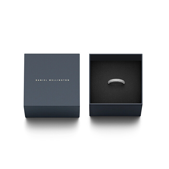 Daniel Wellington Třpytivý ocelový prsten s krystaly Pavé DW0040065