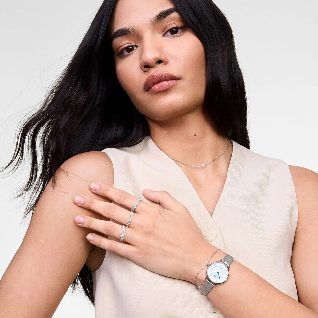 Daniel Wellington Třpytivý ocelový prsten s kubickými zirkony Mirelle DW0040157