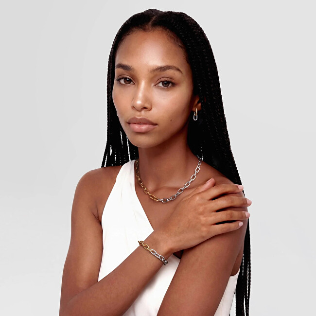 Daniel Wellington Visací bicolor náušnice 2v1 Contrast Link DW00401979