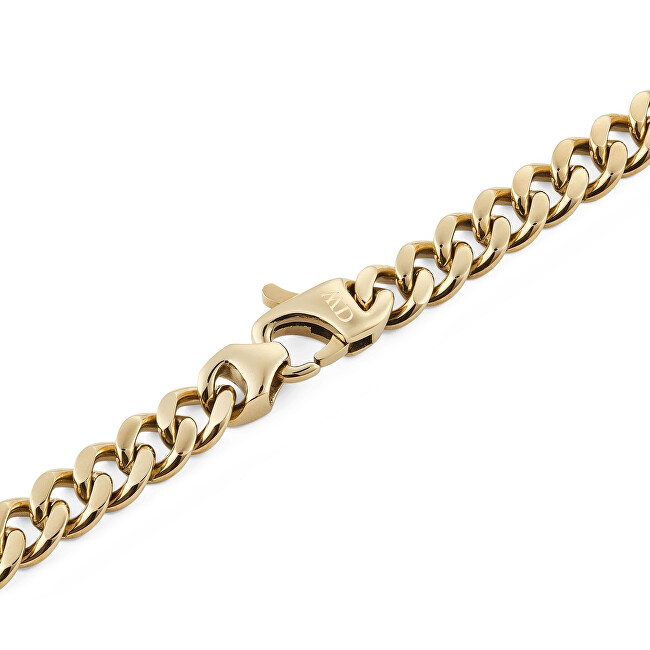 Daniel Wellington Výrazný pozlátený náhrdelník pre mužov Ellipse Cuban Chain DW00401668 zlatá