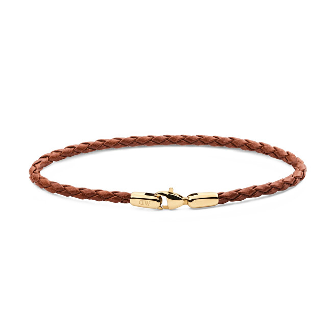 Daniel Wellington Hnědý pletený kožený náramek St Mawes Daniel DW0040174