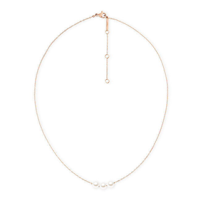 Daniel Wellington Pozlacený náhrdelník se Swarovski perlami Pearl Trio DW00402111 růžové zlato, bílá, perleťová