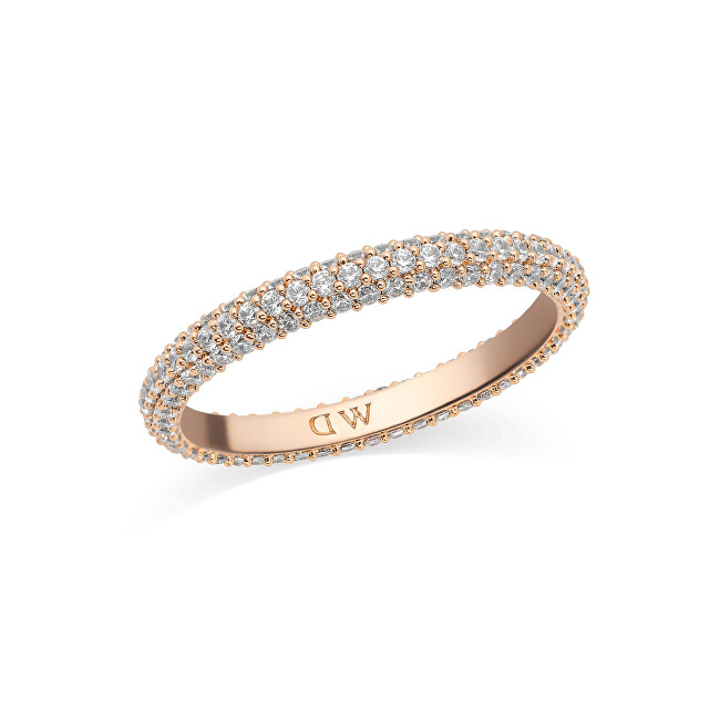 Daniel Wellington Třpytivý bronzový prsten s kubickými zirkony Pavé DW0040169
