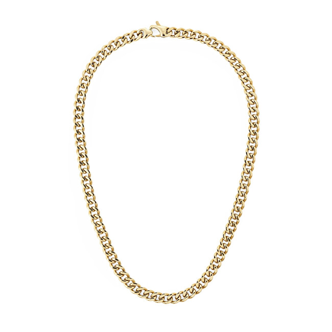 Daniel Wellington Výrazný pozlátený náhrdelník pre mužov Ellipse Cuban Chain DW00401668 zlatá