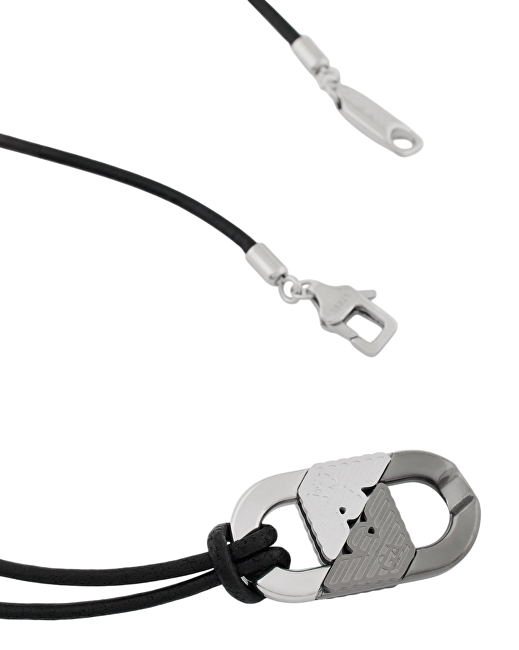 Emporio Armani Černý pánský náhrdelník Eagle Logo EGS3170040