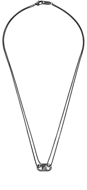 Emporio Armani Černý pánský náhrdelník s krystaly EGS3172001