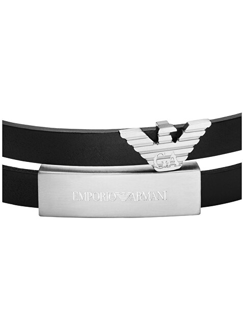 Emporio Armani Dvojitý kožený náramek Eagle Logo EGS3311040