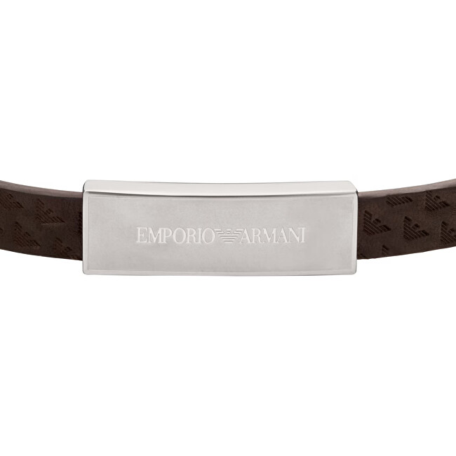 Emporio Armani Kožený hnědý náramek EGS3251040