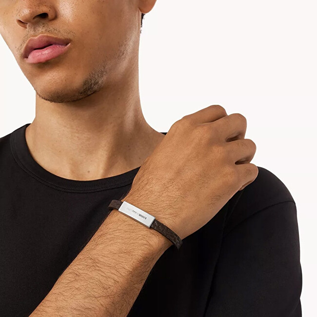 Emporio Armani Kožený hnědý náramek EGS3251040