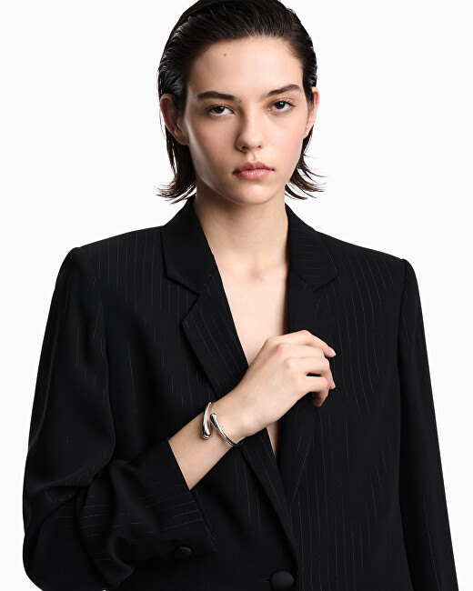 Emporio Armani Luxusný pevný náramok z mosadze EGS3340040 strieborná