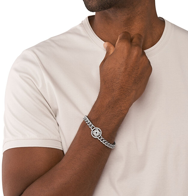 Emporio Armani Štýlový pánsky náramok z ocele EGS3041040 strieborná
