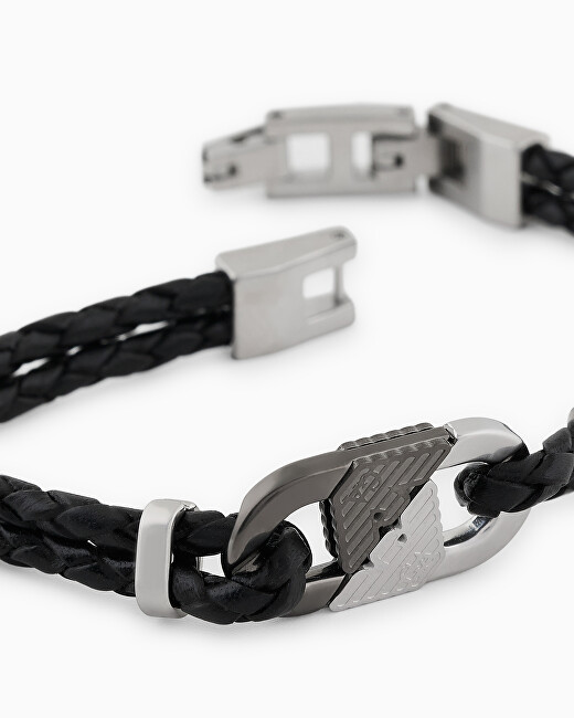 Emporio Armani Fashion kožený náramek pro muže Eagle Logo EGS3171040