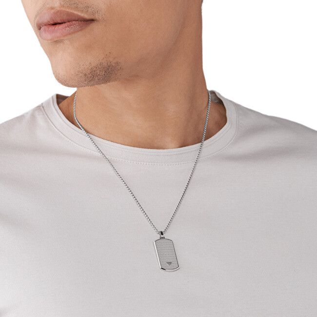 Emporio Armani Módní ocelový náhrdelník Psí známka EGS2986040