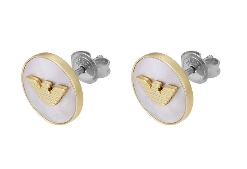 Emporio Armani Půvabné náušnice s perletí Eagle Logo EGS3141710