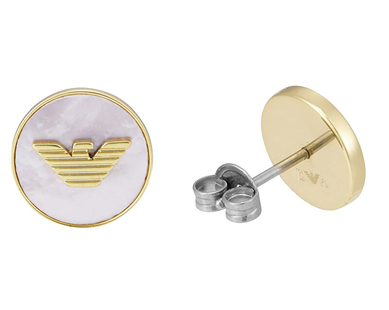 Emporio Armani Půvabné náušnice s perletí Eagle Logo EGS3141710