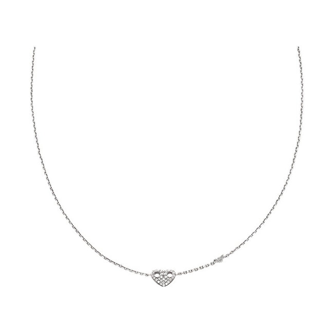 Emporio Armani Půvabný náhrdelník se zirkony Srdce EG3646040