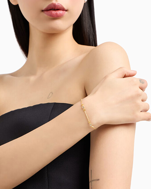 Emporio Armani Půvabný pozlacený náramek pro ženy se zirkony EG3619710