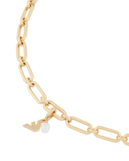 Emporio Armani Stylový pozlacený přívěsek s perlou Charm EGS3288710