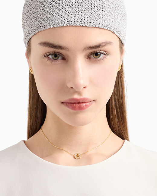 Emporio Armani Třpytivý pozlacený náhrdelník s kubickými zirkony EG3628710