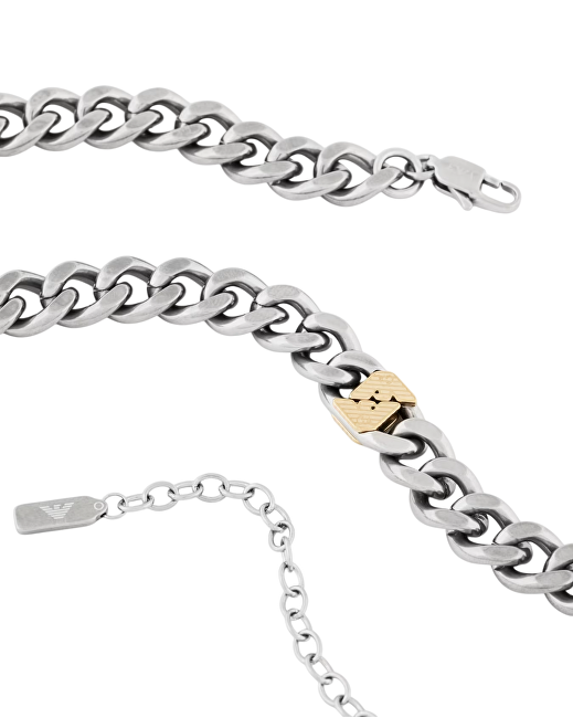 Emporio Armani Výrazný bicolor náhrdelník pro muže EGS3187040