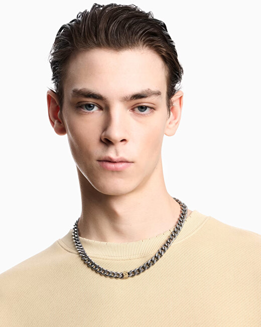 Emporio Armani Výrazný bicolor náhrdelník pro muže EGS3187040