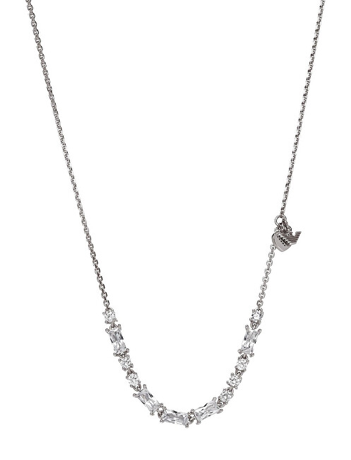 Emporio Armani Blyštivý stříbrný náhrdelník se zirkony EG3604040