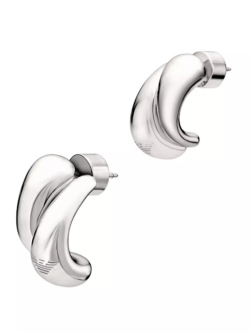 Emporio Armani Designové mosazné náušnice EGS3342040 stříbrná
