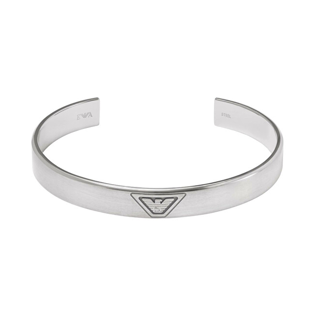 Emporio Armani Pevný ocelový náramek pro muže Eagle Logo EGS3127040