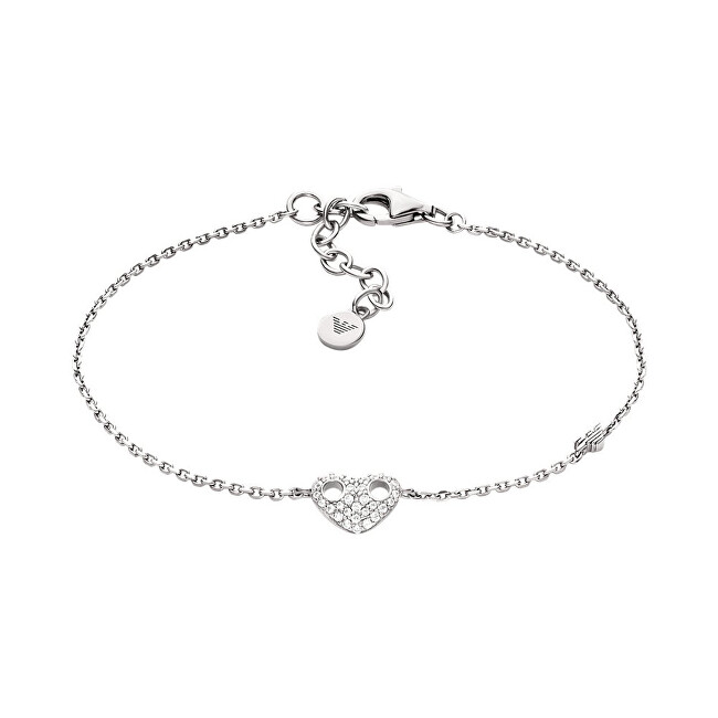 Emporio Armani Romantický stříbrný náramek se zirkony EG3647040 čirá, stříbrná