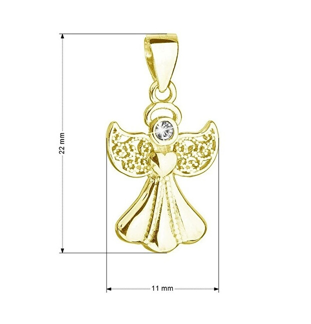 Evolution Group Pozlacený přívěsek s krystalem Swarovski Andělíček 34262.1