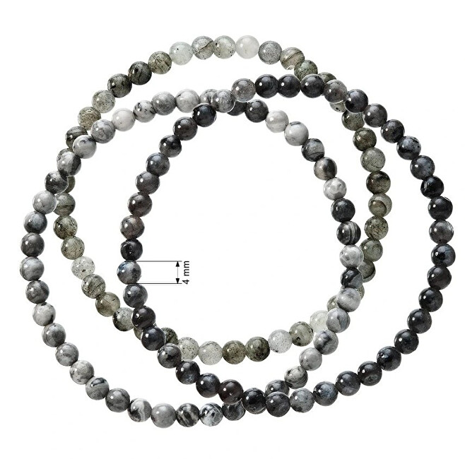 Evolution Group Set korálkových náramků z minerálních kamenů 43043.3 černý