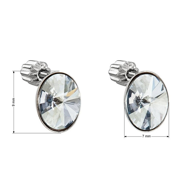 Evolution Group Stříbrné náušnice s krystaly Swarovski 31274.5 Blue Shadow