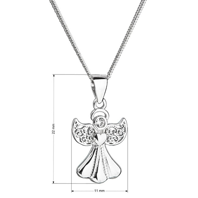 Evolution Group Stříbrný náhrdelník Andělíček s krystalem Swarovski 32077.1