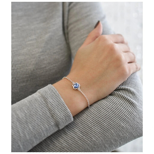 Evolution Group Stříbrný náramek s krystalem Swarovski 33117.3 Lt. Sapphire