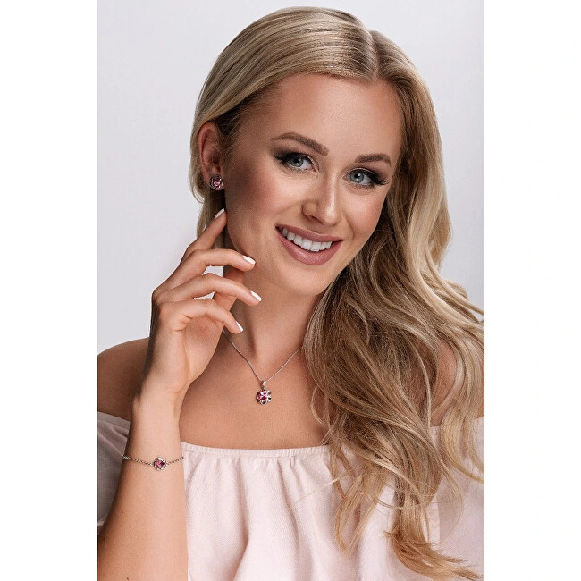 Evolution Group Stříbrný náramek s krystalem Swarovski 33117.3 Rose