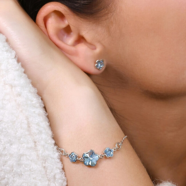 Evolution Group Stříbrný náramek s krystaly Swarovski Blue 33112.3