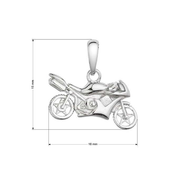 Evolution Group Stylový stříbrný přívěsek Motorka 64008