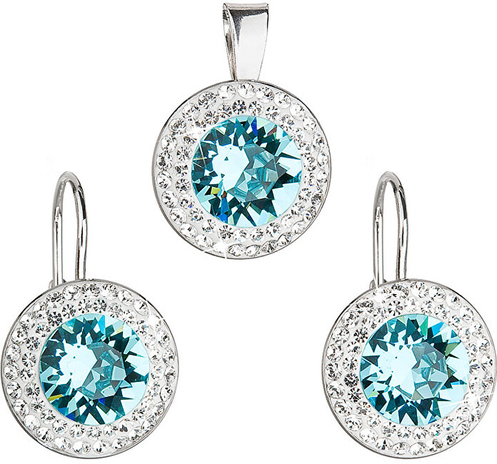 Evolution Group Sada šperků á la Kate Middleton 39107.3 light turquoise (náušnice, přívěsek)