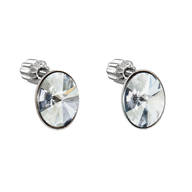 Evolution Group Stříbrné náušnice s krystaly Swarovski 31274.5 Blue Shadow