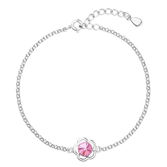 Evolution Group Stříbrný náramek s krystalem Swarovski 33117.3 Rose