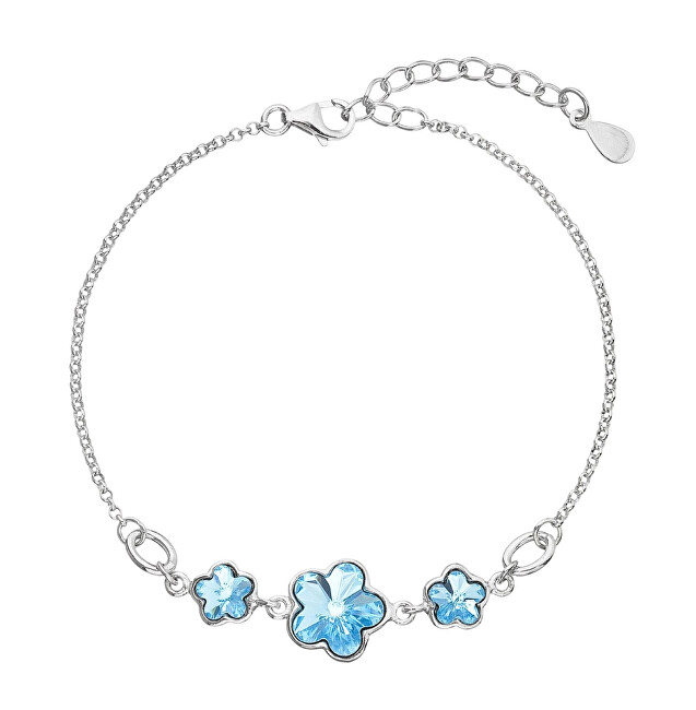 Evolution Group Stříbrný náramek s krystaly Swarovski Blue 33112.3